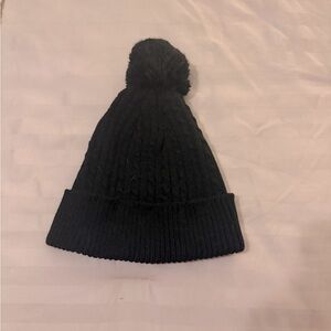 Cozy Black Knit Pom-Pom Beanie